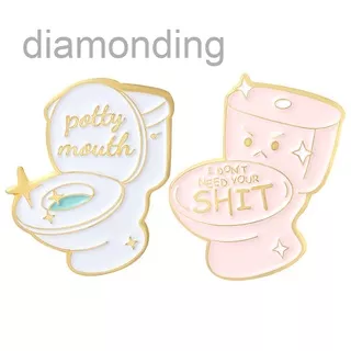 Diam Fashion Cute Enamel Pin White Clouds Rainbow Cat Mermaid Horse Toilet Happy Lapel Pins Gift Jewelry Brooches