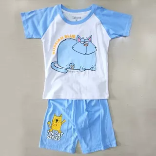 KAOS ANAK SETELAN COWOK KUCING SERIES ( Russian Blue )