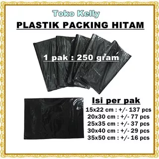 [N21] 250 gram Plastik Packing Paket Tanpa Plong Hitam 20x30 25x35 30x40 15x22 35x50 cm paket olshop