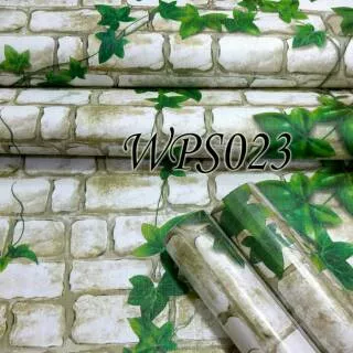 Wallpaper dinding motif bata daun