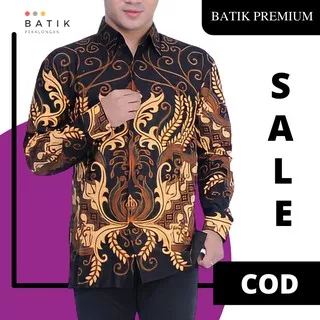 Atasan Kemeja Baju Batik Pria Paspampres Lengan Panjang Padi Pekalongan Murah M L XL Modern Premium