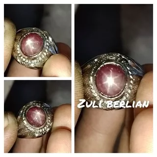 Natural cincin batu permata Ruby star