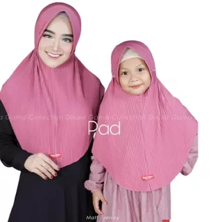 Jilbab Couple Ibu dan Anak Plisket Jersy premium Ori Dauragama/Couple Plisket Terbaru