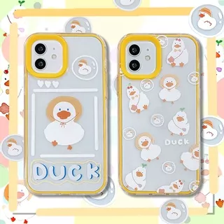 Yellow border duck pattern for iphone case 6 6s 7 8 plus XR 11 12 pro max 2 in 1 super drop resistance Thicken 13