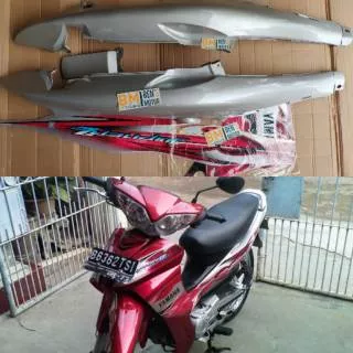 Cover Body Belakang Jupiter Z new / Body Belakang Jupiter Z Burhan - SILVER plus Striping