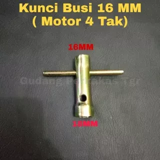 Kunci Busi 16MM Pendek / Kunci Busi Motor 4 Tak / Kunci Busi Honda