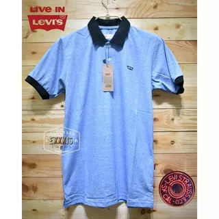 Kaos Kerah Cowo Kekinian//T Shirt Levi`s/T Shirt Levi`s Ori/T Shirt Import Kombinasi Salur