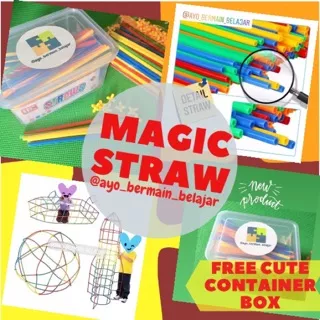 [FREE BOX] MAGIC STRAW 100 & 200 pcs / MAINAN SEDOTAN AJAIB / STICK / KADO ANAK / PUZZLE / LEGO