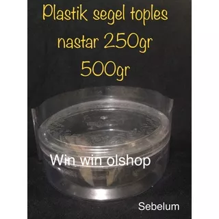 Plastik segel toples nastar 250gr 500gr/plastik segel toples 250gr/plastik segel toples nastar/plasti shrink