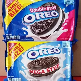 TERLARIS OREO IMPORT MEGA STUFF OREO COOKIES KEMASAN BESAR ORIGINAL USA 500GR - DOUBLE STUFF