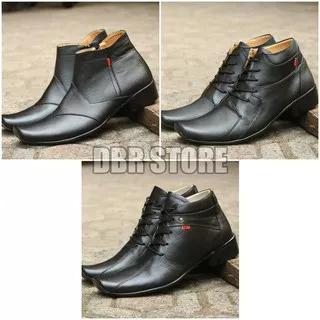 Sepatu Kerja Pantofel/Pantovel/Resmi/Dinas/PNS Kickers Tinggi/High Kulit Asli Cowok/Pria Hitam Black