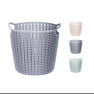 IMUTTO - RESELLER MINISO COLLECTION KERANJANG ANYAMAN BULAT BUCKET ANTI JAMUR STOK DISKON DISCOUNT