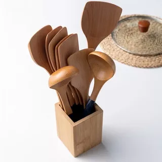 Spatula Kayu Duotone / Sutil Kayu / Wooden Spatula / Sodet Kayu