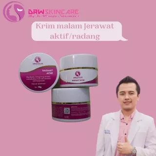 Drw Skincare krim malam radiant acne krim jerawat untuk wajah berjerawat radang/aktif/merah-merah besar dan berminyak.