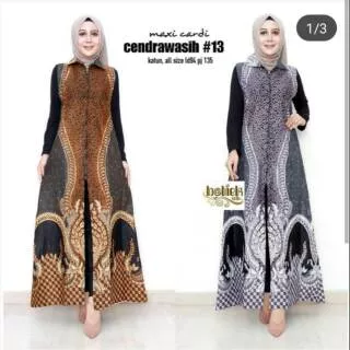 Maxi Cardi Cendrawasih 13 Chocogrey Series Batik Pekalongan