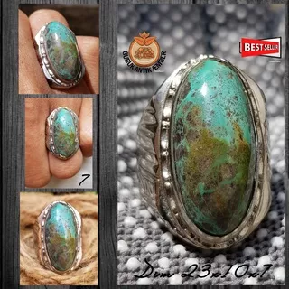 Cincin Batu Akik Natural Pirus Persia (Iran) Ijo Tosca (COD) Berkarakter Milenial Super Top HQ Obral Hot Item/Best Seller/Discon