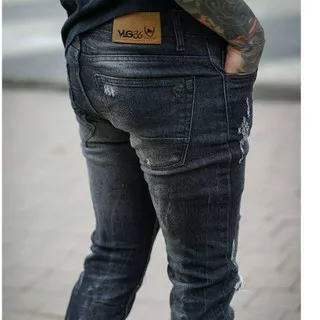 celana jeans pria BLACK VIPER APPAREL ELEGAND ~DESTROY - VLG36 lutut sobek  bayar di tempat(COD) (AR