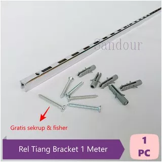 Tiang Bracket Besi Rel Braket 1 Meter Untuk Rak Display Dinding