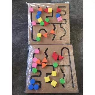 Maze Geometri 4 Wooden Toys Kayu