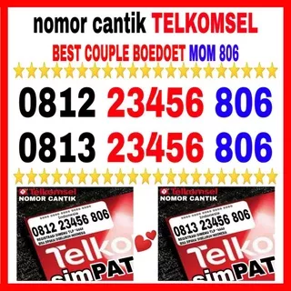 nomor cantik couple kartu prabayar Telkomsel 4G LTE jual 1 paket harga sudah termasuk dapet nomor sepasang