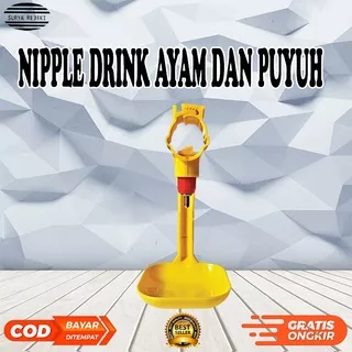 Alat Minum Nipple Drinker dengan Dripcup untuk Ayam dan Puyuh Mesin Tetas Telur Full Otomatis / Mesin Penetas Telur Otomatis