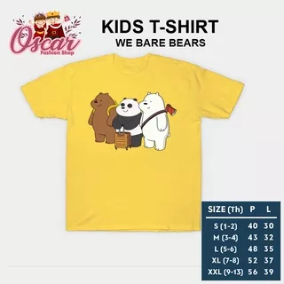 OSCAR FS COD?? ANAK 1-10THN KAOS WE BARE BEARS PULANG KAMPUNG KIDS | KATUN COMBED 30S LENGAN PENDEK BAJU ANAK COWOK CEWEK Tumblr Tee