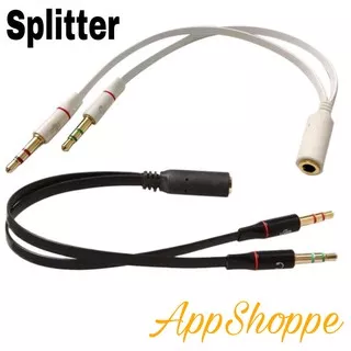 Headphone Splitter 3.5mm Female to 2 Dual 3.5mm Male Headphone