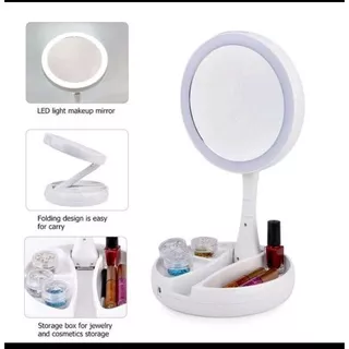 Cermin make up led Makeup Lampu Cermin Pembesar Rias Dua sisi Kosmetik Mirror LED Lipat