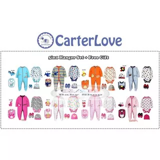 SALE! 5in1 Set Sleepsuit Jumper Bayi Carter Love + Free Gift