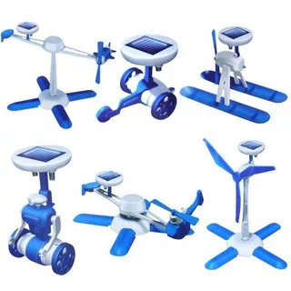 Robot Solar Kit 6 in 1 Blue Mainan Edukasi Merakit Robot Biru