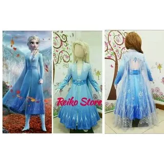 Kostum Cosplay Princess Elsa Frozen 2 Elsa Untuk Anak Perempuan XX687  2 Ii Dua Baju k Putri Sayap 