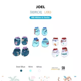 Joel Sarung Tangan Kaki Bayi Rib - Joel Tropical Land Rib Mitten & Socks
