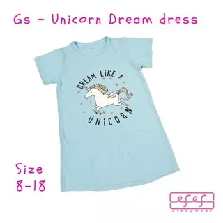 Daster kaos anak Dream like a Unicorn