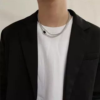 Necklace Men Luxury New Fashion Double Necklace Fashion Simple Short Collarbone Chain