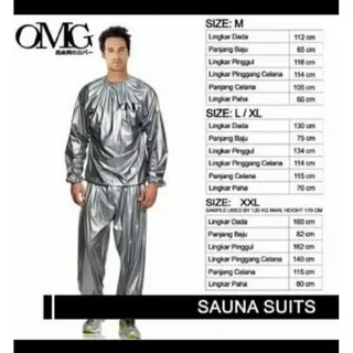 Judul OMG Sauna Suit / Baju Sauna / Jaket Celana Sauna Pembakar Lemak Pria - Wanita ,