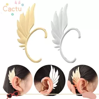 CACTU Fashion Metal Wings Ear Clip Girls Elves Ear Clip Fairy Ear Hook Women Party Punk Jewelry Exaggerated Feather Wing Ear Clip Irregular Ear Cuff No Piercing Earrings/Multicolor