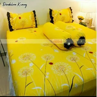 SPREI SORAYA BEDSHEET TIPE KARET DANDELION KUNING KING SIZE 180X200X25