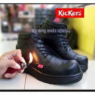 sepatu Kickers boot  safety pria ujung besi kulit asli sepatu bikers /touring/tracking berkualitas