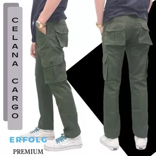 Celana Cargo Pria Panjang Cream Celana Gunung PDL Warna Hijau Army Model Slimfit Premium Original Katun Kanvas Twill Ori Distro Brand Lokal Bandung