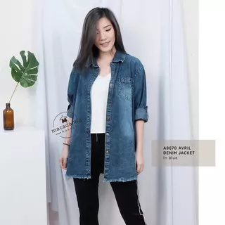 A8670 Avril Denim Jacket Jeans - MACADAMIA HOUSE FASHION WANITA - TOP KEMEJA - CASUAL SANTAI FORMAL