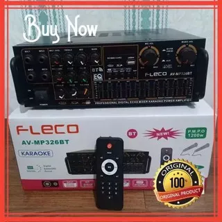 Amplifier Fleco AV-MP326BT Original/Amplifier Bluetooth/Power Amplifier AV 326BT 4 Lubang Aux/Amplifier Salon Aktif/Ampli Speaker Aktif/Mixer Speaker 4 Lubang Aux