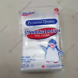 Standing Pouch Plastik Ziplock STP uk 12 x 20 (Seal Lebar)