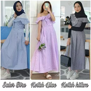 Long Dress KATUN salur ZARA / MAXI DRESS KOTAK sabrina / DRESS ZARA RUFFLE SKIRT