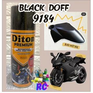 Cat semprot diton premium black doff 9184 hitam doff isi 400cc pilox pilok pylox spray paint