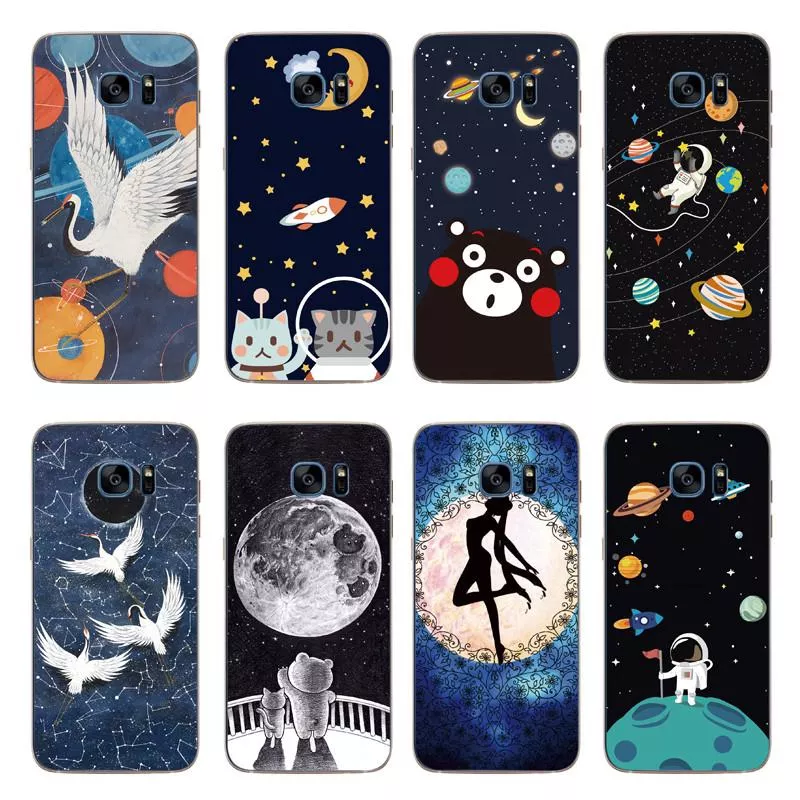 Cartoon Planet Back Cover Samsung Galaxy Note5/Note 4/S6/S7 Edge Soft TPU Case