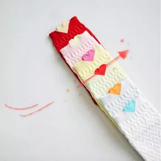 Happy Baby With Love Socks 6 pairs Size 6-12, Kaos Kaki Anak Bayi Perempuan Hati Hearts Love