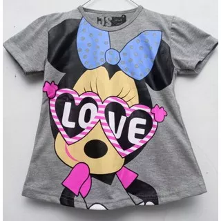 KAOS ANAK MINNIE LOVE RAGLAND, MINNIE PITA POLKA SZ 1-10T