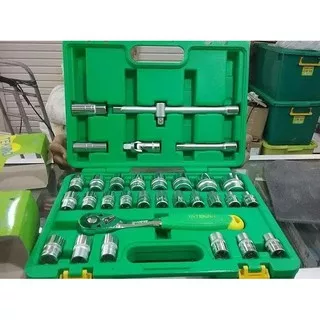 Tekiro kunci sock set 32pcs (8-32mm) 1/2 DR box plastik / socket set