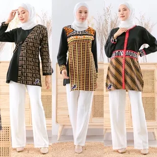 BATIK SABRINA Baju Batik Wanita Modern Atasan Batik Wanita Blouse Batik Kerja Wanita Batik Kantor M L XL XXL Seragam Batik Batik Wanita Premium