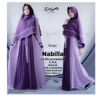 Ori Diva Busana Gamis remaja Nabila Gamis syari original bahan wolfis premium